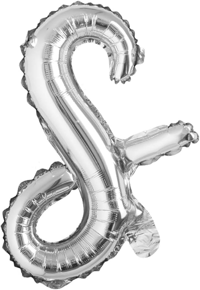 18 inch silver lowercase Happy Birthday Balloon Letter Ballon Wedding Balloon Birthday Party Decorations Kid Adult Name Baloon (18 inch Silver s)