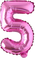 16" inch Single Rose Red Alphabet Letter number Balloons Aluminum Hanging Foil Film Balloon Wedding Birthday party decoration banner Air Mylar Balloons (16 inch Rose Red 5)