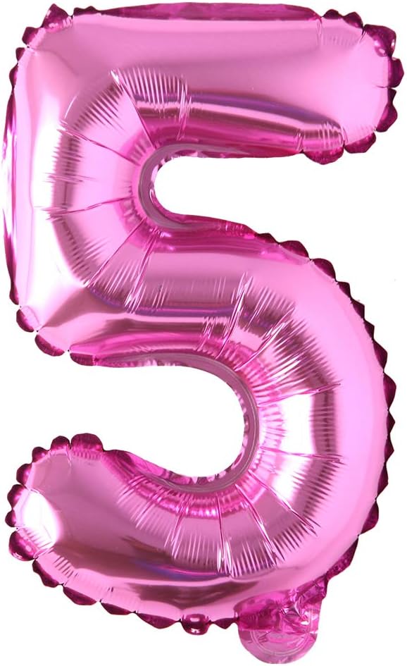 16" inch Single Rose Red Alphabet Letter number Balloons Aluminum Hanging Foil Film Balloon Wedding Birthday party decoration banner Air Mylar Balloons (16 inch Rose Red 5)