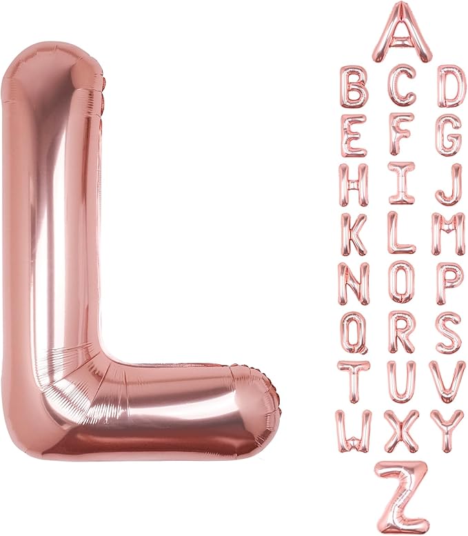 Letter Balloons 40Inch Large Giant big Foil Mylar Rose Gold Balloons L for Birthday Party Decorations