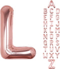 Letter Balloons 40Inch Large Giant big Foil Mylar Rose Gold Balloons L for Birthday Party Decorations