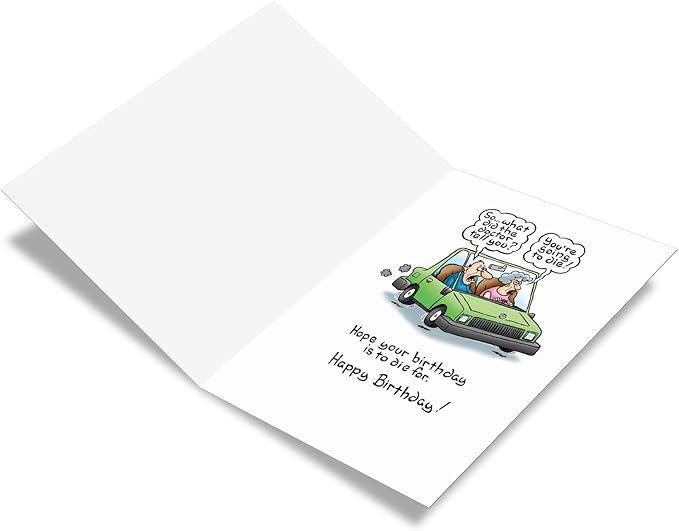 NobleWorks Hilarious Birthday Greeting Card with 5 x 7 Inch Envelope (1 Card) BdayGoing to Die Randy McIlwaine Birthday Cartoon 8547Z