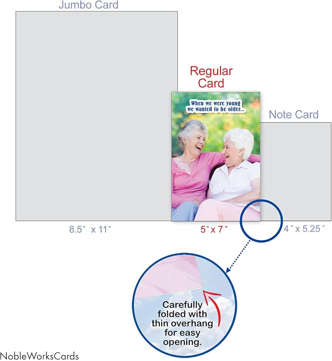 NobleWorks - Humorous Birthday Greeting Card with 5 x 7 Inch Envelope (1 Card) Bday Not This Older C2329BDG
