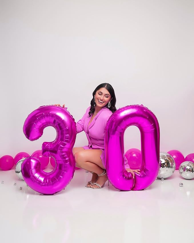 Rosy Purple 8 Balloon, Number Balloons 40 Inch, 8th Birthday Decorations for Girls, Birthday Balloons, Rosy Purple Party Supplies, Number 8 Balloon