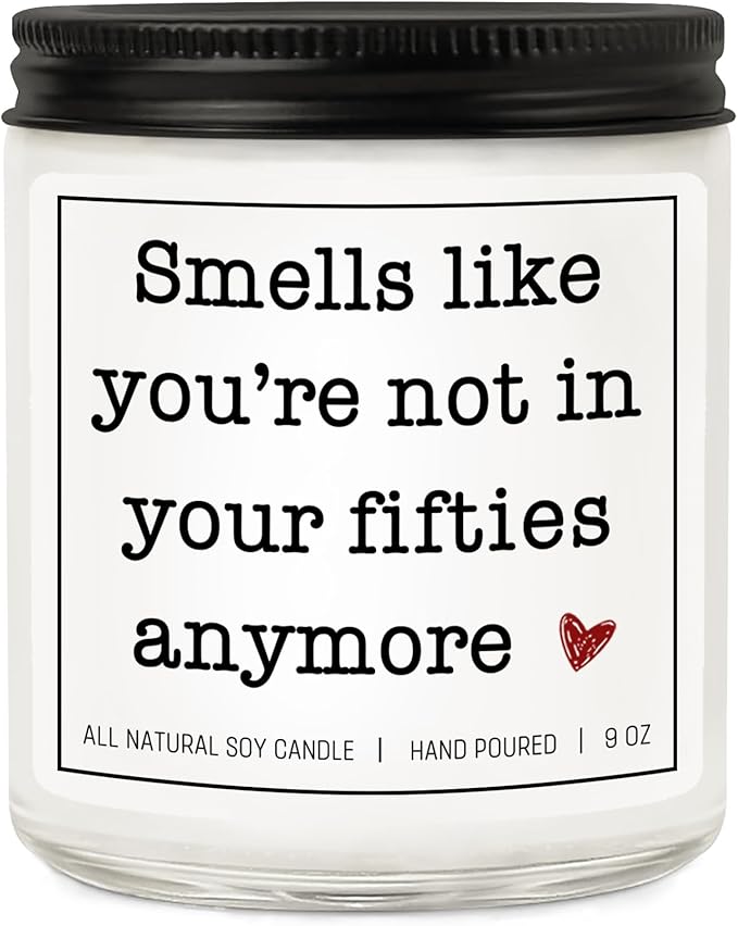 60th Birthday Gifts for Women Men, 60th Birthday Decorations Gifts for Women Men, 60 Year Old Birthdays, Lavender Scented Candle, 7oz