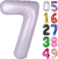 Lilac Number 7 Balloon 40 Inch, 7th Birthday Party Decorations for Children, Giant 7 Foil Balloon for Party Supplies