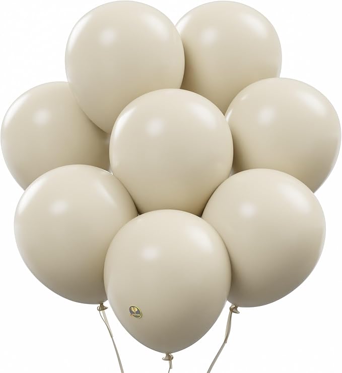 AFTERLOON® Biodegradable Mini Balloons 100 pcs Sand White 5 Inch, Matte Color Thickened Extra Strong Latex Helium Float, Baby Shower Gender Reveal Garland Arch Wedding Birthday Party Decorations