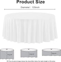 12 Pack Premium White Plastic Table Cloth -120 Inch Round Tablecloth, Disposable Tablecloth Plastic Table Cover for Parties (12, White, 120" Round)