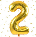 40 inch Gold Number Balloon Giant Foil Helium Balloons Gold Number 2 Balloon for 2nd Birthday Party Anniversary Decorations Supplies