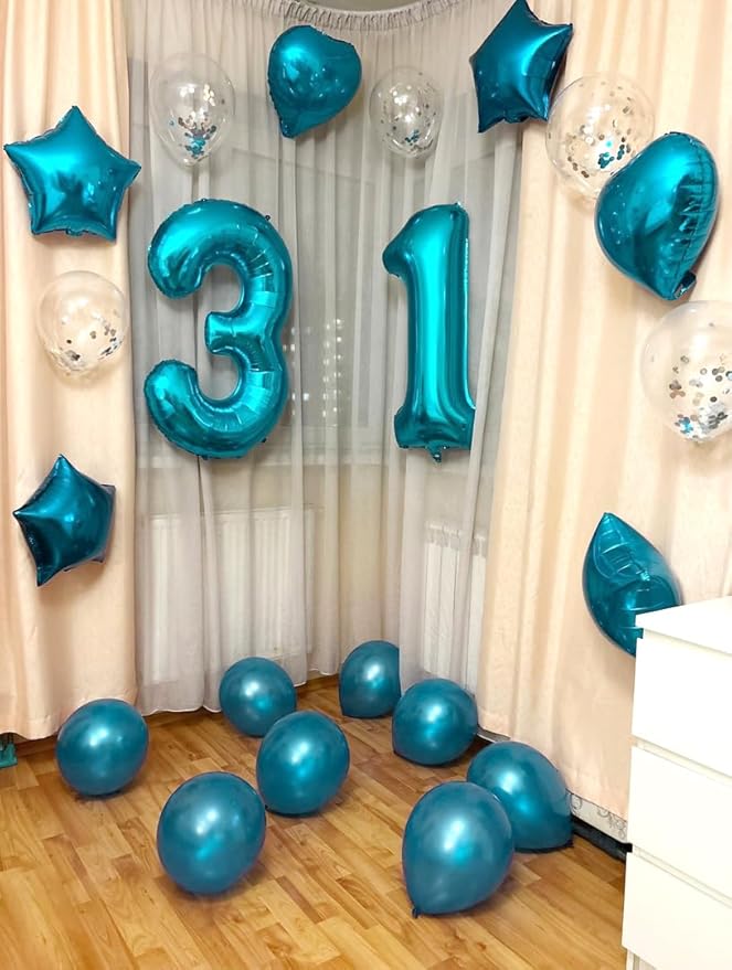 7 Balloon, Blue Number Balloons 40 Inch, 7th Birthday Decorations for Kids Girls Boys, Blue Party Decoration for Women Men, Number 7 Balloon