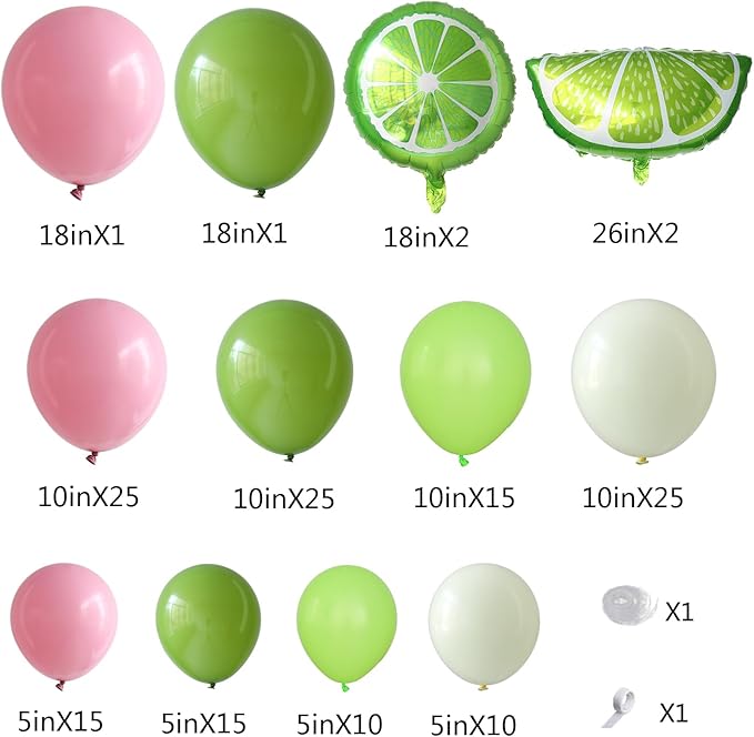 Margs And Matrimony Bachelorette Party Decorations 148Pcs Pink Green Yellow Margarita Balloon Arch Garland Kit Lime Lemon Foil Balloons Martini Themed Birthday Wedding Bridal Shower Bach Party