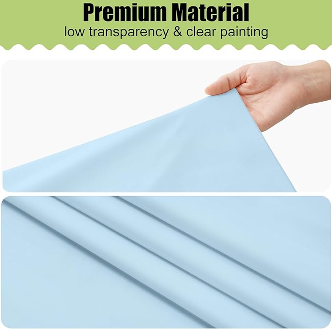 Smiry Disposable Table Cloth - 10 Pack, 54 x 108 Inch Waterproof Rectangle Tablecloths for Parties, Decorative Plastic Table Cover, Leakproof & Sturdy, Baby Blue