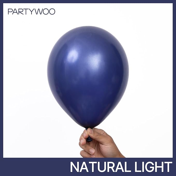 PartyWoo Navy Blue Balloons 155pcs Different Sizes of 18 12 10 5 Inch Dark Blue Balloon Arch Kit Garland for Graduation Wedding Sports Baby Shower Birthday Bachelorette Party Decorations Blue-Z90