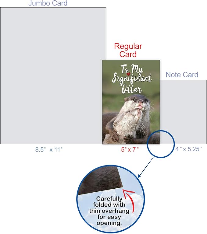 The Best Card Company - 1 Happy Birthday Greeting Card - Adorable Animals, Cute Bday Notecard with Envelope - Significant Otters C5528BDG