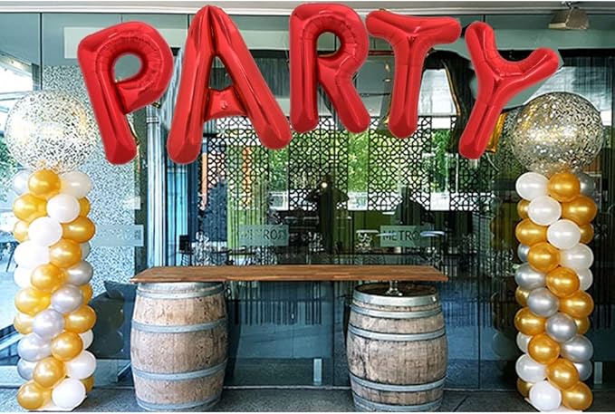 TONIFUL 40 Inch Large Bright Red Letter Balloons A-Z, Giant Jumbo Helium Foil Mylar Big Letter Y Balloons for Birthday Party Anniversary Wedding Decorations
