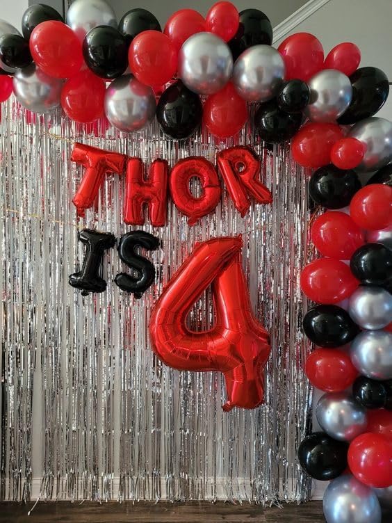 Red Number 7 Balloon 40 Inch, 7 Balloon Number, 7th Birthday Decorations, Red Party Supplies for Boys Girls