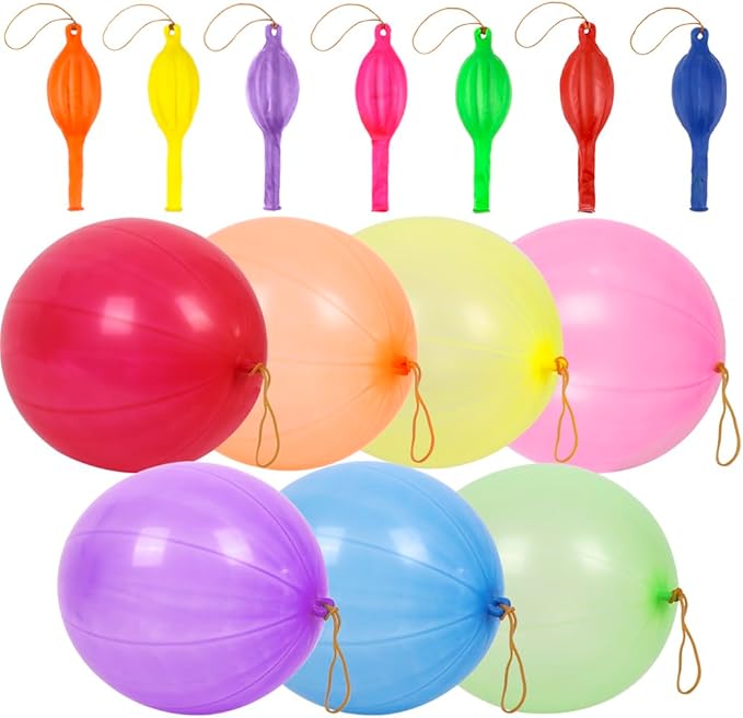 rubfac 30Pcs Punch Balloons, Party Favors for Kids, Thickened Heavy Duty Neon Punching Bounce Balloon for Easter Egg Fillers,Birthday Party Goodie Bag Stuffers Exciting Outdoor Play Supply