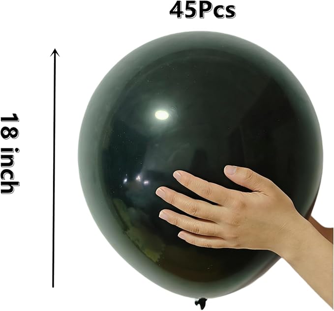 45 Pcs Black Big Balloons 18 Inch Bulk Latex Balloon for Birthdays Weddings Party Decorations