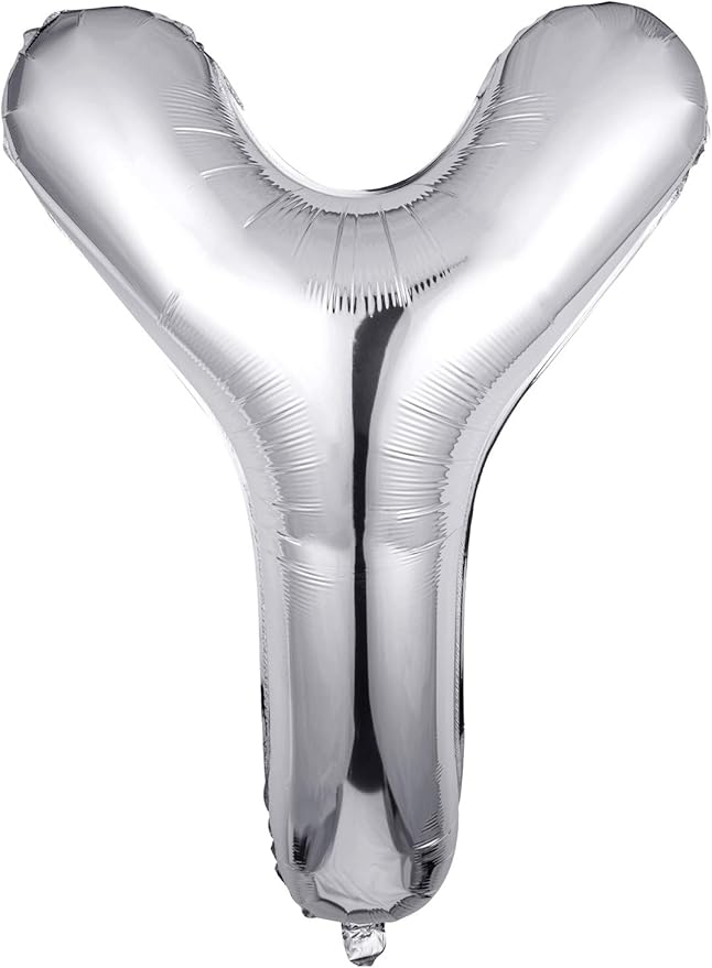 Letter Balloons 40 Inch, Single Silver Letter Y Balloons Aluminum Hanging Foil Film Balloon for Baby Shower, Wedding Anniversary, Graduation, Birthday Party Decoration