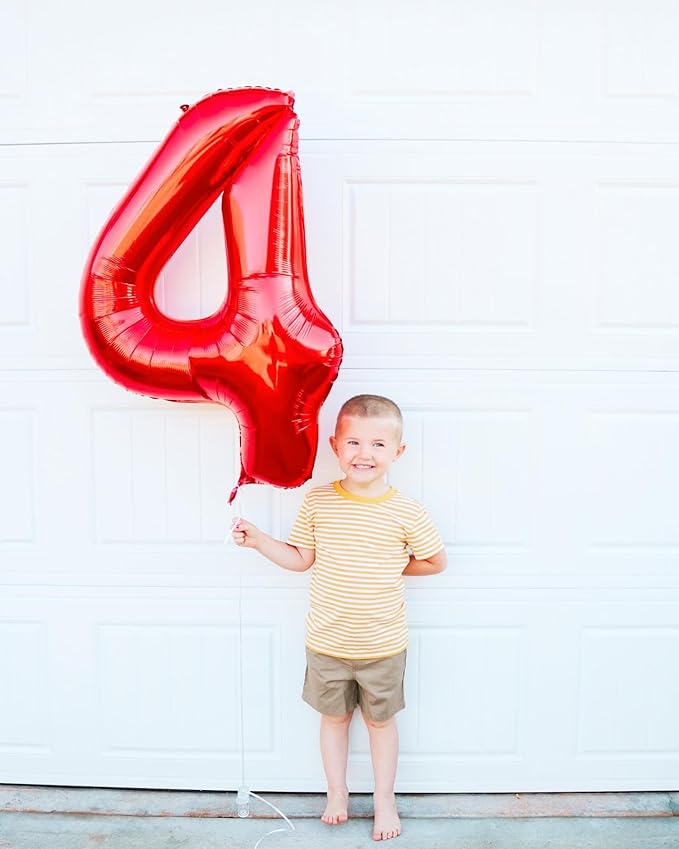 40 Inch Red Number 0 Balloon, Giant Number 0 Balloons for 10th 20th 30th 40th Birthday Decorations, Party Supplies for Baby Boy Girl, Red Party Decor