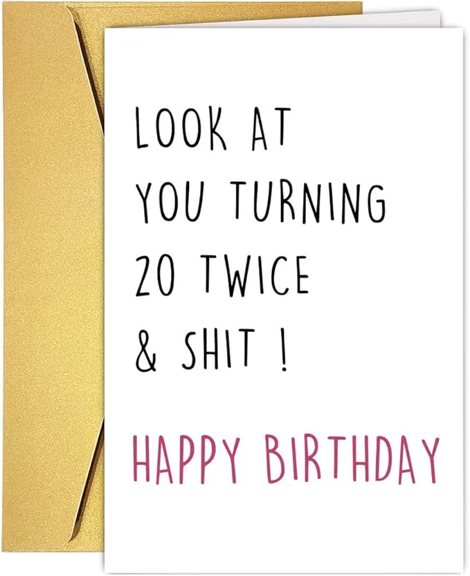 Funny 40th Birthday Card, Rude 40 Year Old Birthday Card&Gift for Huaband Wife Dad Mom Brother Sister Best Friend Bestie Coworker, Hillarious Born In 1985 Gift