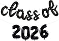 TONIFUL Black Cursive Class of 2026 Graduation Balloon Banners 2026 Commencement Decor Grad Foil Balloons 2026 Congrats Grad Balloons for Class of 2026 Congratulation Graduation Party Supplies