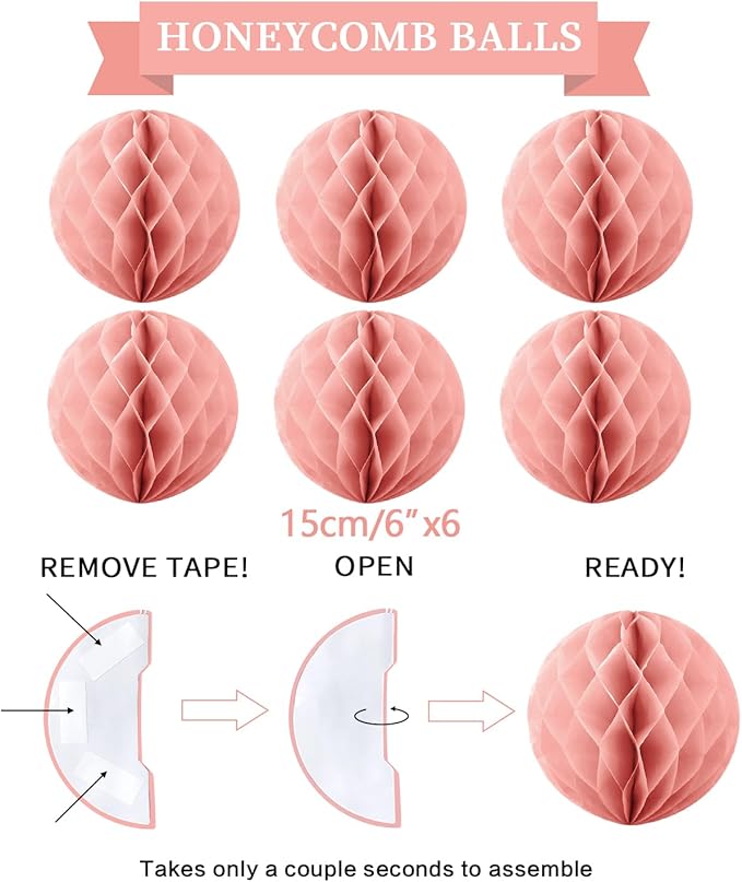 Retirement Party Decorations Kit for Women - 17-Piece Elegant Rose Gold Set with Pre-Strung Banner, Honeycomb Balls, Swirls & Garland | Instant Setup Party Decor | Retirement Gifts & Supplies