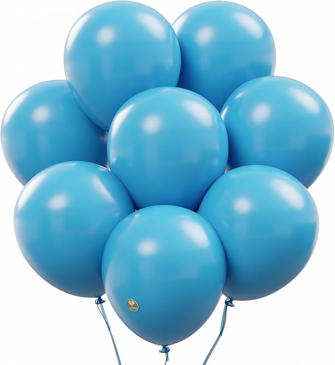 AFTERLOON® Biodegradable Balloons 24 pcs Light Blue 10 Inch, Matte Color Thickened Extra Strong Natural Latex Helium Float, Multicolor Colorful Bulk Color ballon Globos Para Decoration De Fiestas Kids