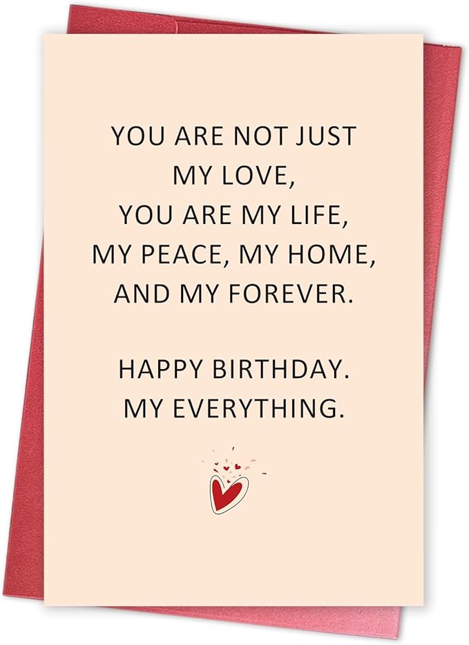 Romantic Birthday Card for Husband Wife, Happy Birthday Card for Boyfriend Girlfriend, Sweet Bday Gift for Woman Man
