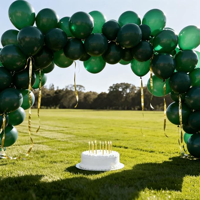 400 Pcs Green Balloons 12 Inch Dark Green Bulk Latex Balloon for Birthdays Weddings Party Decorations