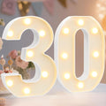 Pooqla 30th Birthday Decorations for Her Him, Light Up Number 30 for Party Table Decorations, 30th Birthday Gift for Women Men, Backdrop Wall Decor for 30th Wedding Anniversary Decoration