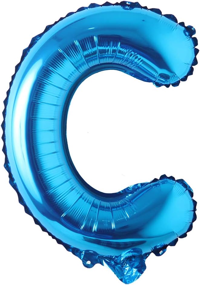 Blue 28 inch Letter Balloons Alphabet Number Balloons Foil Mylar Party Wedding Bachelorette Birthday Bridal Baby Shower Graduation Anniversary Celebration Decoration (Can not Float) (28 inch Blue C)