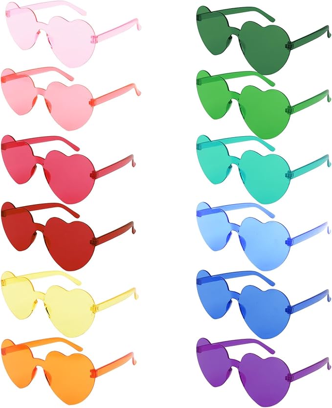 Heart Sunglasses 12/18/24 Pcs Heart Shaped Glasses for Women Cute Funny Party Glasses Party Favors Accessories
