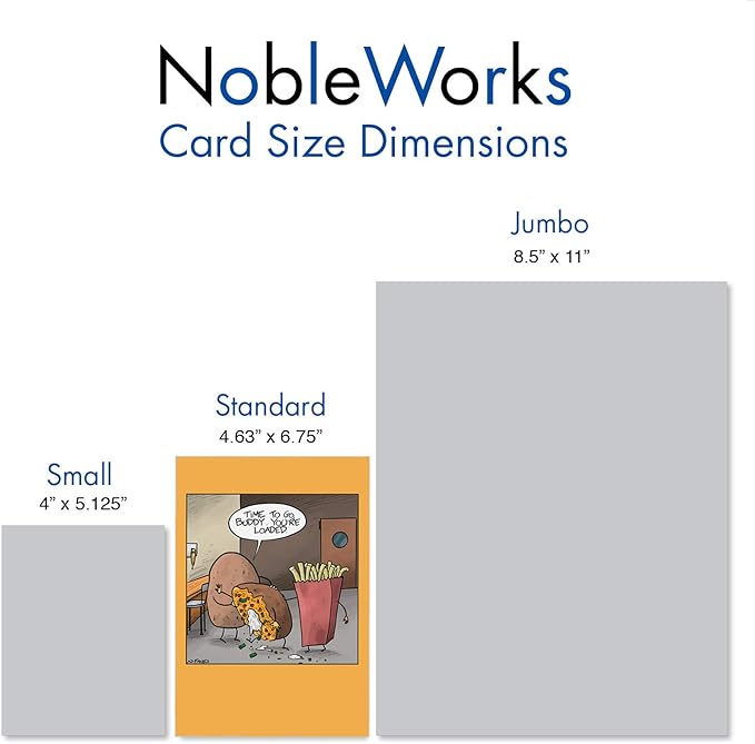 NobleWorks - 1 Funny Birthday Card Cartoons - Hilarious Comic Humor, Notecard with Envelope - Best Spud C3333BDG