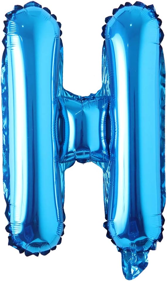 Blue 28 inch Letter Balloons Alphabet Number Balloons Foil Mylar Party Wedding Bachelorette Birthday Bridal Baby Shower Graduation Anniversary Celebration Decoration (Can not Float) (28 inch Blue H)