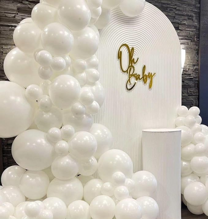 18 Inch Balloons - 35Pcs Large Thick White Latex Balloons for Birthday, Baby Shower, Wedding, Graduation, Themed Party Decorations