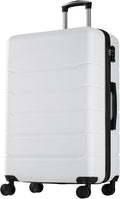NEWBULIG 28 Inch Carry on Luggage, Lightweight Expandable Rolling Suit Case with TSA Lock, Hard Shell ABS Suitcase with Double Spinner Wheels, White