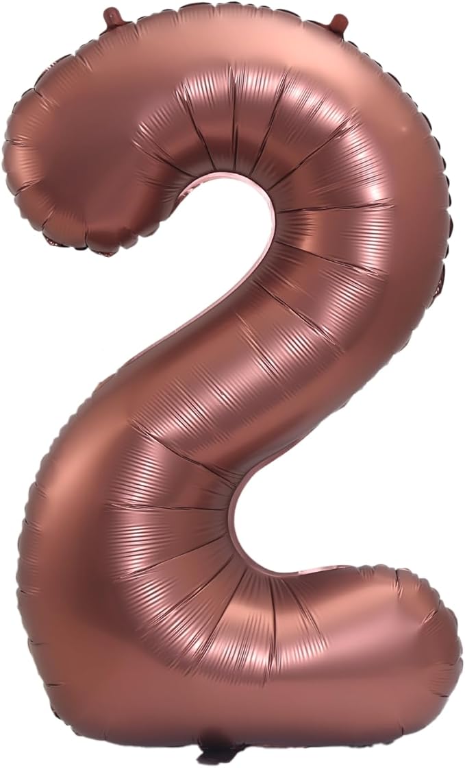 40 Inch Large Foil Helium Number Balloon Birthday Wedding Party 0-9 (Brown, 2)