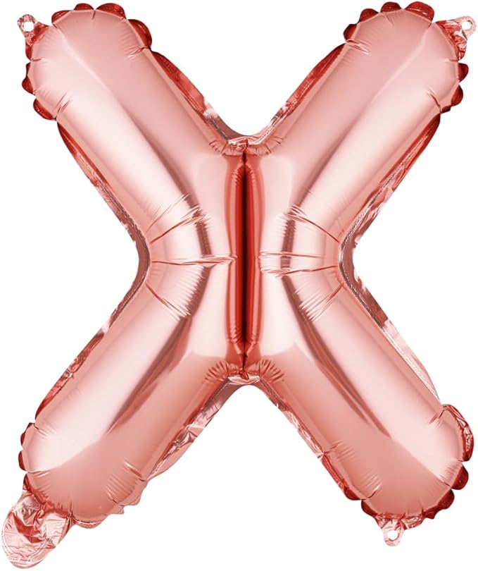 Restaurantware-Balloonify 16 Inch Letter Balloon, 1 Alphabet Party Balloon - Letter X, Self-Sealing, Rose Gold Foil Mylar Finish, Hanging Loop, Decoration For Birthday, Wedding, Or Graduation