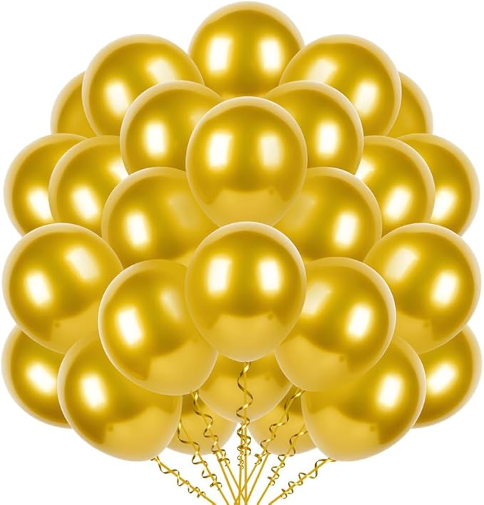 400 Pcs Gold Balloons 12 Inch Metallic Chrome Shiny Bulk Latex Balloon for Birthdays Weddings Party Decorations
