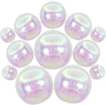 12PCS Iridescent Round Foil Balloons, 22" 15" 10" Large 4D Ball Balloons Holographic Mirror Sphere Balloon for Wedding Baby Shower Mermaid Princess Birthday Party Ceiling Decorations