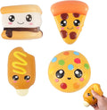 4 Pcs Slow Rising Food Toys for Kids, Kawaii Foam Squishy Toys in Smore Bread Hot Dog Pizza Cake Stress Relief Squeeze Toy for Holiday Carnival Goodie Bag Stuffers