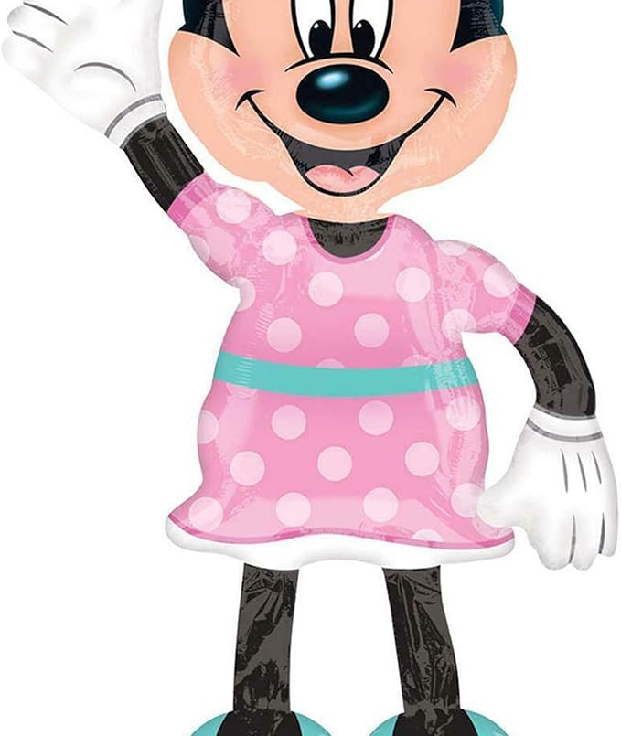 Anagram 34331 Minnie Airwalkers - Pink Dress Foil Mylar Party Balloon, 54", Multicolor, Pack of 1,10116417