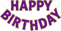 Happy Birthday Banner - 9ft Pre-Strung Happy Birthday Sign for Women, Men, Girls, Boys - No DIY Birthday Decorations & Party Supplies(Purple)