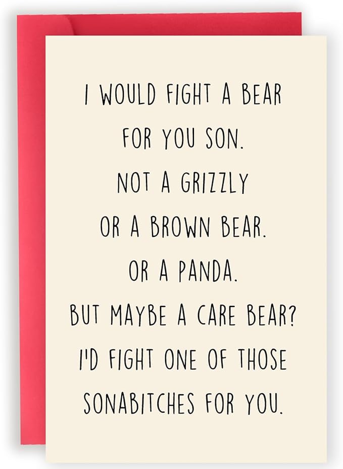 Funny Birthday Card for Son, Birthday Gifts for Son Adult from Parents, Gifts for Him