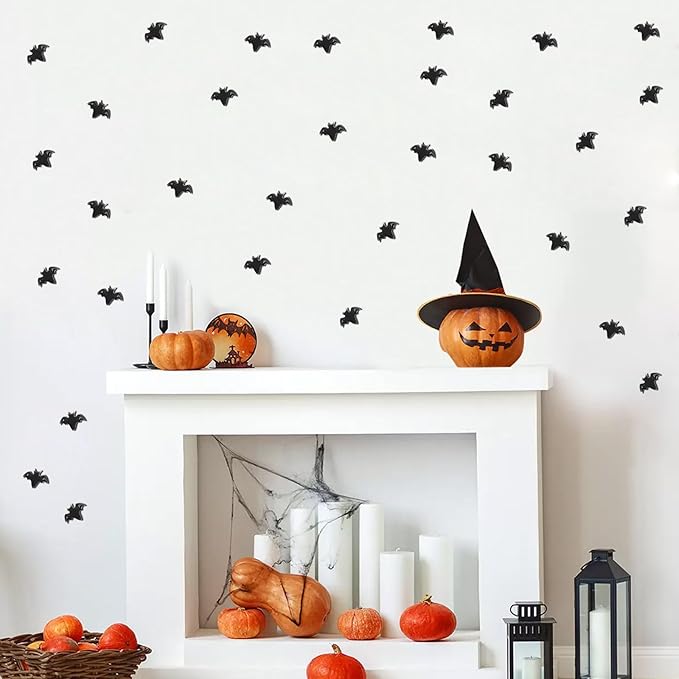 100PCS Halloween Miniature Bats Dollhouse Mini Bats for Crafts Cute Halloween Decor Tiny Bat Decor for Fairy Garden Dollhouse Micro Landscaping Decoration