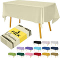 Plastic Ivory Tablecloths 3 Pack Cream Disposable Table Covers 54" x 108" Milky White Table Cloths for Bridal Shower Parties Picnic Engagements Weddings Birthdays, Fits 6 to 8 Foot Rectangle Tables