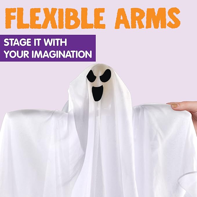 JOYIN 2 PCS 27.5" Halloween Decoration Hanging Ghosts Outdoor, Halloween Flying Ghost Decor for Tree Front Yard Patio Lawn Garden Party Supplies and Holiday Decorations