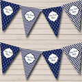 Navy Blue Nautical Anchor Stripes Personalized Birthday Party Bunting - Hanging Party Decoration - Birthday Party Banner Garland | Decorative Party Supplies
