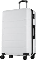 Sweetcrispy Carry on Suitcase, Luggage with Spinner Wheels, Hard Shell ABS, TSA Lock, 20 Inch White